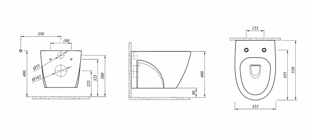 Унитаз подвесной безободковый  Kale STIL в комплекте с сиденьем