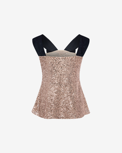 Топ из пайеток и бархата с бантом