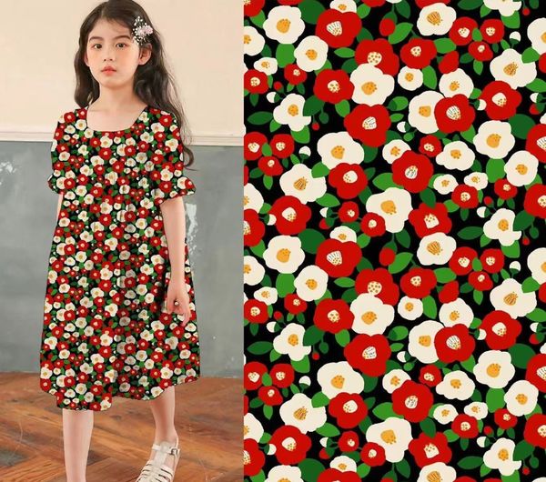 БЕЛО-КРАСНЫЕ ЦВЕТЫ, 100% хлопок, Handmade Fabrics 3