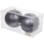 Новогодние шары 10 см (набор 2 шт) «Загадочная мечта», графит
