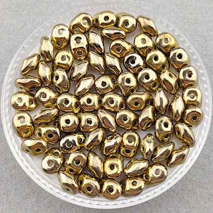 Бусины SuperDuo 2,5x5 мм, цвет Янтарь (Crystal Amber Full)