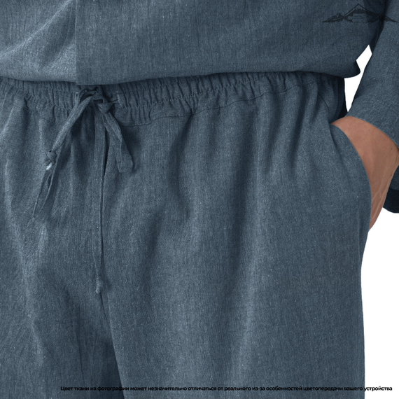 Вареный (стираный) хлопок, цв.Сине-графитовый меланж | ш.250 см | 145 г/м² | хлопок-100%