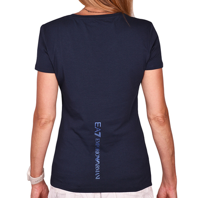 Женская теннисная футболка EA7 Woman Jersey T-Shirt - navy blue