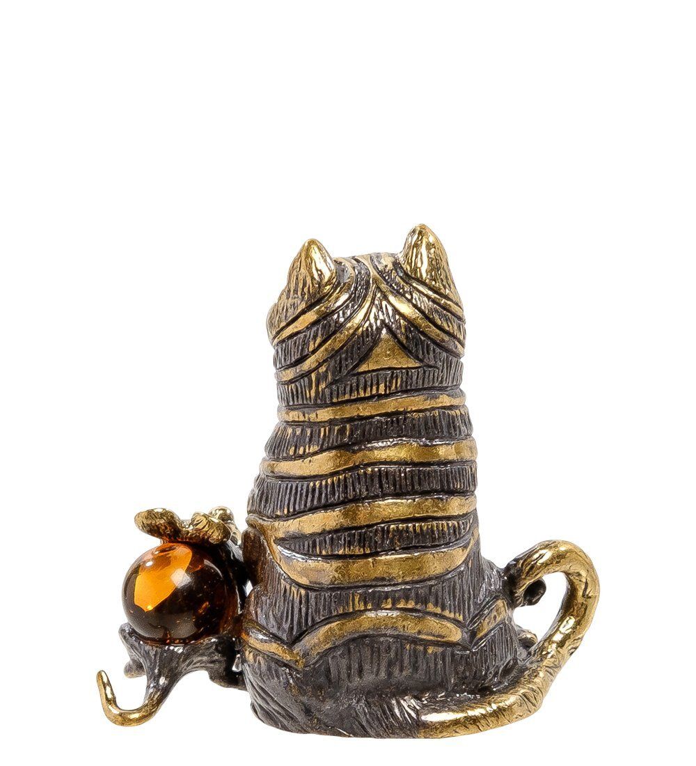 Народные промыслы AM-2131 Фигурка «Кот и Мышка» (латунь, янтарь)