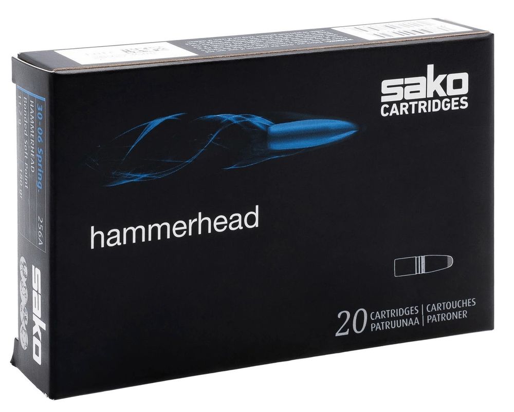 Патрон .30-06 SPRG Sako 11.7 g/180 gr SP Hammerhead, коробка 20 шт.