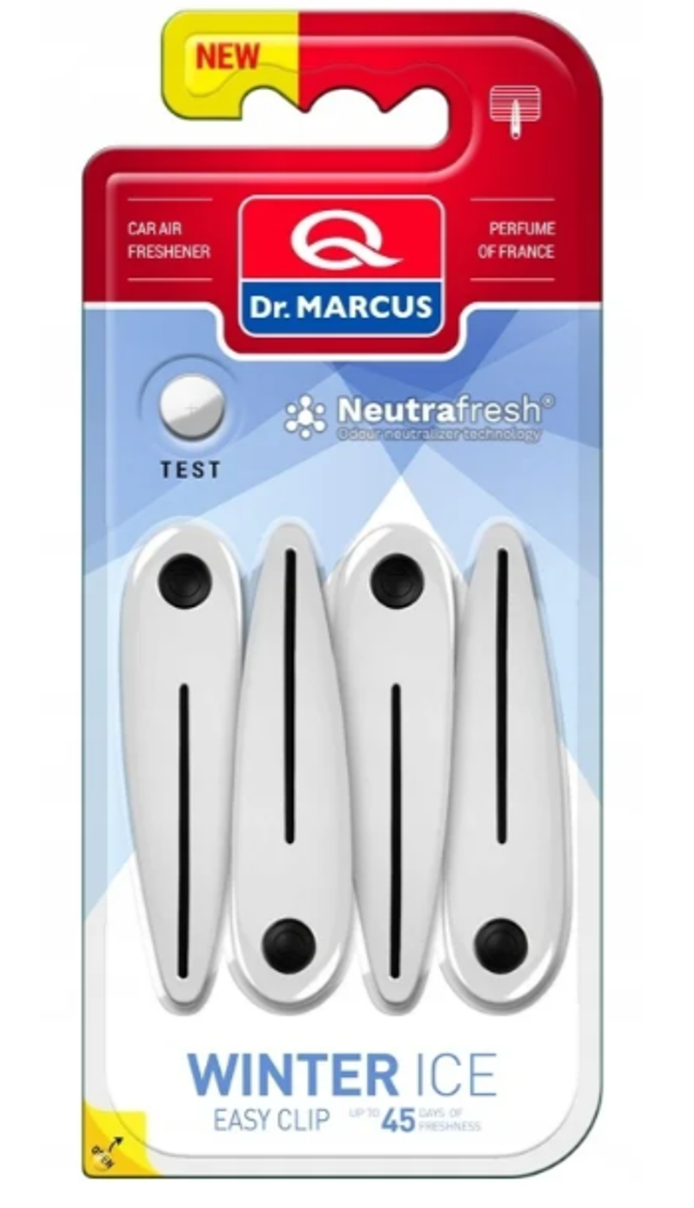 Ароматизатор на обдув Dr Marcus CLIP  (прищепки по 4шт) Зимний лед