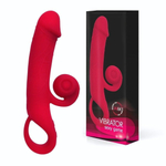 Малиновый вибратор-кролик - 20 см. (Цвет: малиновый)