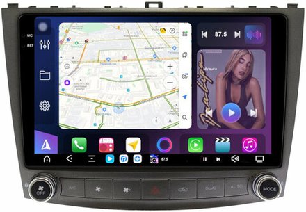 Магнитола для Lexus IS250 XE20 2005-2013 (ШГУ монохром) - FarCar GX10-9699 монитор 10.36" 2K QLED на Android 14, TS20, 6+128Гб, CarPlay, 4G SIM-слот