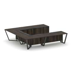 Steel Meet Стол переговорный П-образный KMK-PR.B.SP-11P Дуб Мали/Графит Глянец/Металл Антрацит 3200*