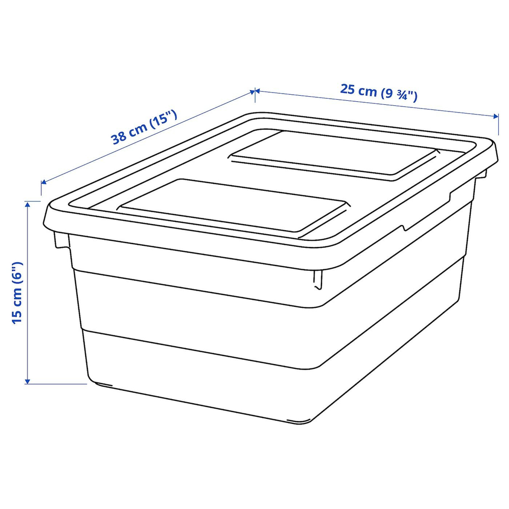 IKEA SOCKERBIT  (ИКЕА СОСКЕРБИТ)  -  Контейнер с крышкой, белый, 38x25x15 см