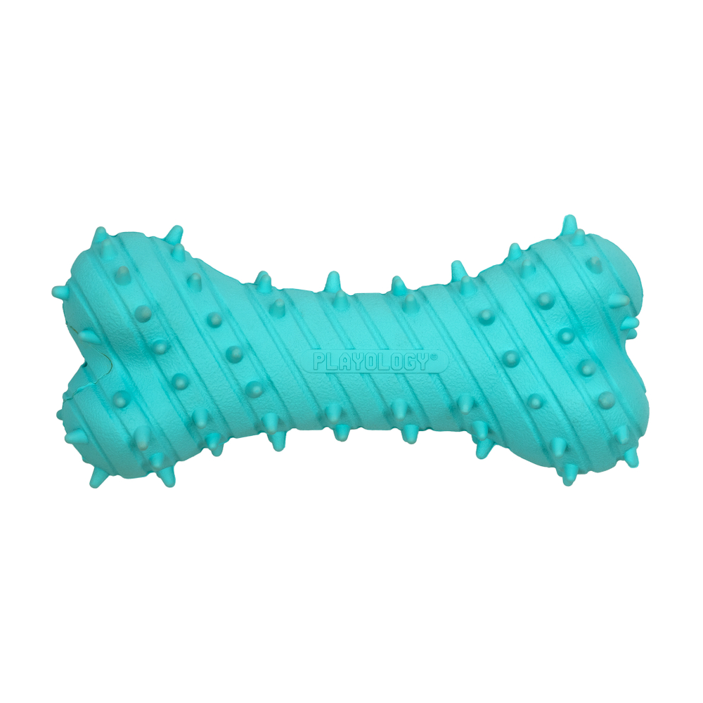 Playology дентальная жевательная косточка PUPPY TEETHING BONE для щенков 4-8 месяцев с ароматом арахиса, цвет голубой