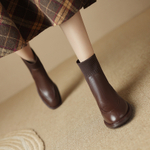 ReneChristine Cow Leather Ankle Boots 3cm Women"s