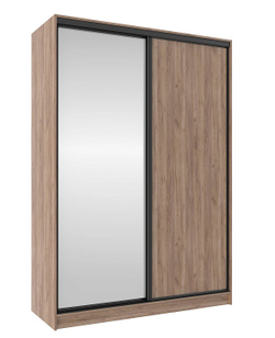 Шкаф-купе двухдверный с зеркалом 1600 Домашний Дуб табачный Craft