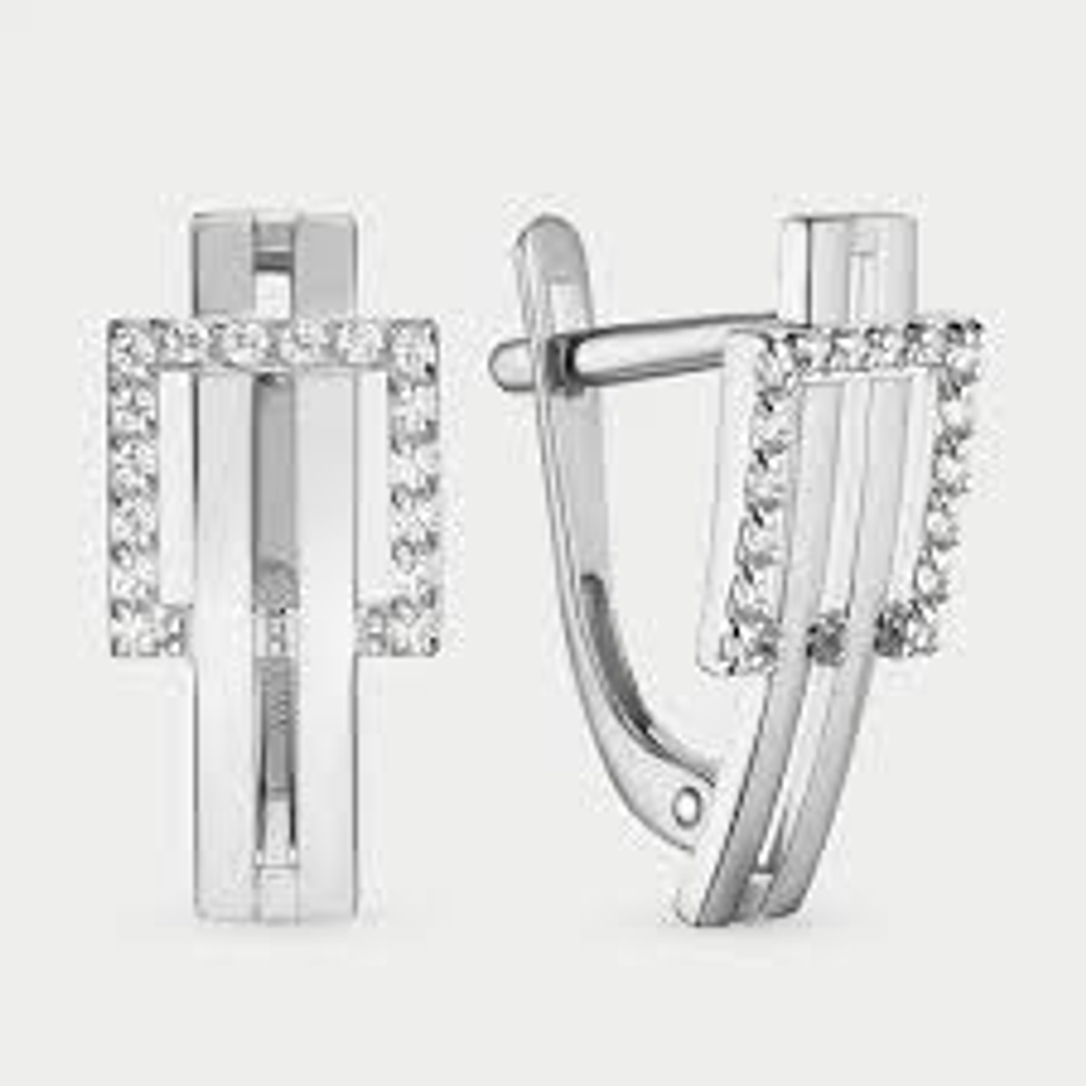 Серьги из золота с фианитами