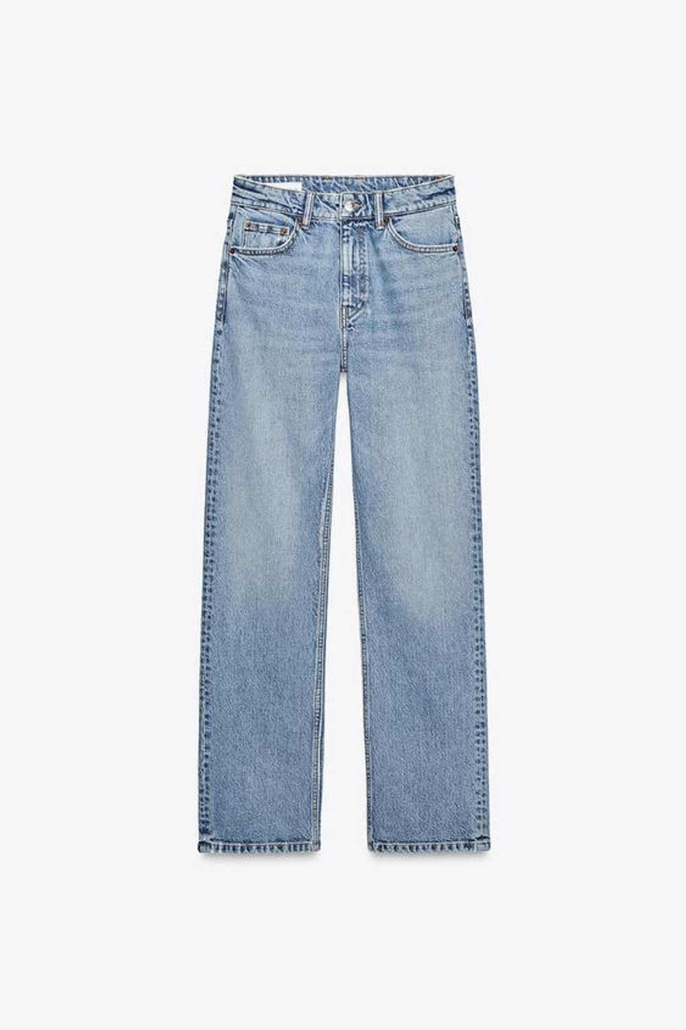 ZARA ДЖИНСЫ TRF ПРЯМОГО КРОЯ С ВЫСОКОЙ ПОСАДКОЙ, ИНДИГО