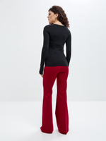 Черный лонгслив Джейн с асимметричным вырезом