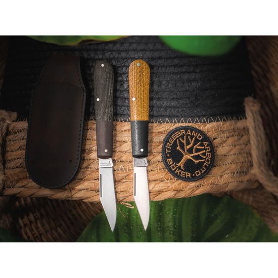 Складной нож Boker 111943 Barlow Burlap микарта Black c клинком из стали Böhler N690, рукоять микарта