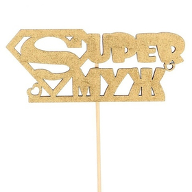 Топпер "Супер муж", золотой