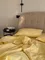 Комплект постельного белья из стираного перкаля светло-желтого цвета из коллекции essential, 200х220 см