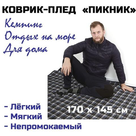 Плед Prival Пикник, 170х145 см, синий