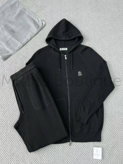 Мужской спортивный костюм Brunello Cucinelli черно пепельного цвета