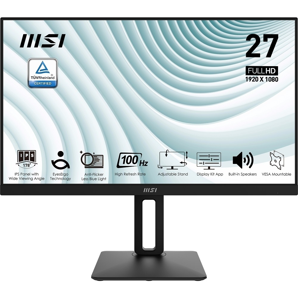 MSI PRO 27" MP271AP черный {IPS 1920x1080 100hz 1ms 178/178 300cd 1000:1 8bit(6bit+FRC) D-Sub HDMI1.4 DisplayPort1.2 2x2W HAS Pivot VESA} [9S6-3PA29T-086]