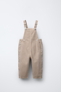 ZARA ДЛИННЫЙ КОМБИНЕЗОН ИЗ ТВИЛА С ЦВЕТОЧНЫМ ПРИНТОМ, СЛОНОВАЯ КОСТЬ