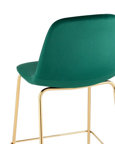 Стул полубарный Валенсия SN, велюр зеленый, золотые ножки 2 шт