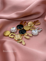 Накладки на пуговицы золотистые камень луна (клипсы)