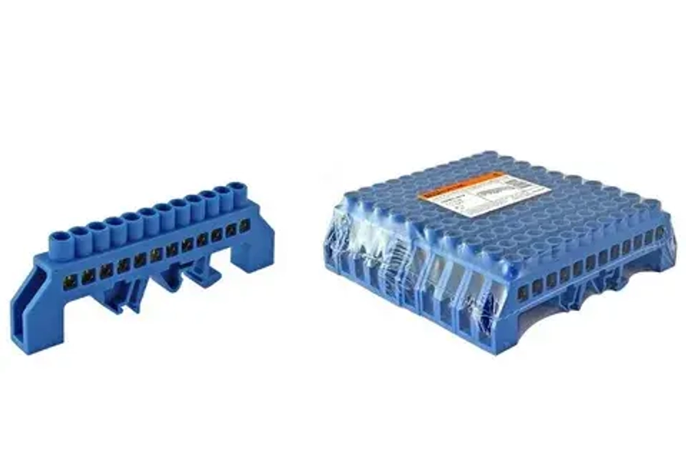 Шина "N" нулевая в изоляторе на DIN-рейку 8х12мм 12 групп TDM SQ0801-0079