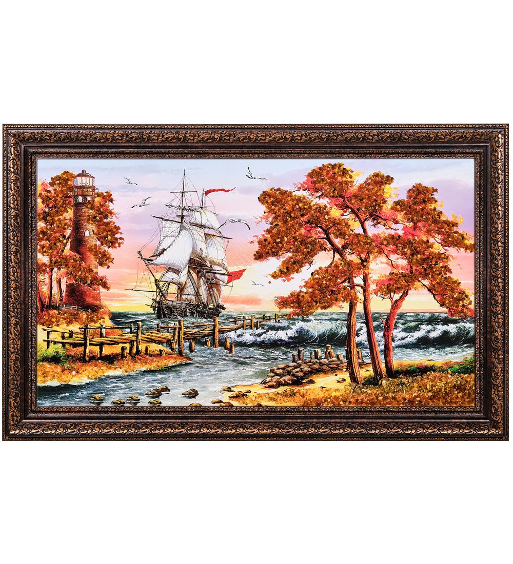 AMB-11/ 3 Картина «Красота природы» (с янтарной крошкой) 50х80см