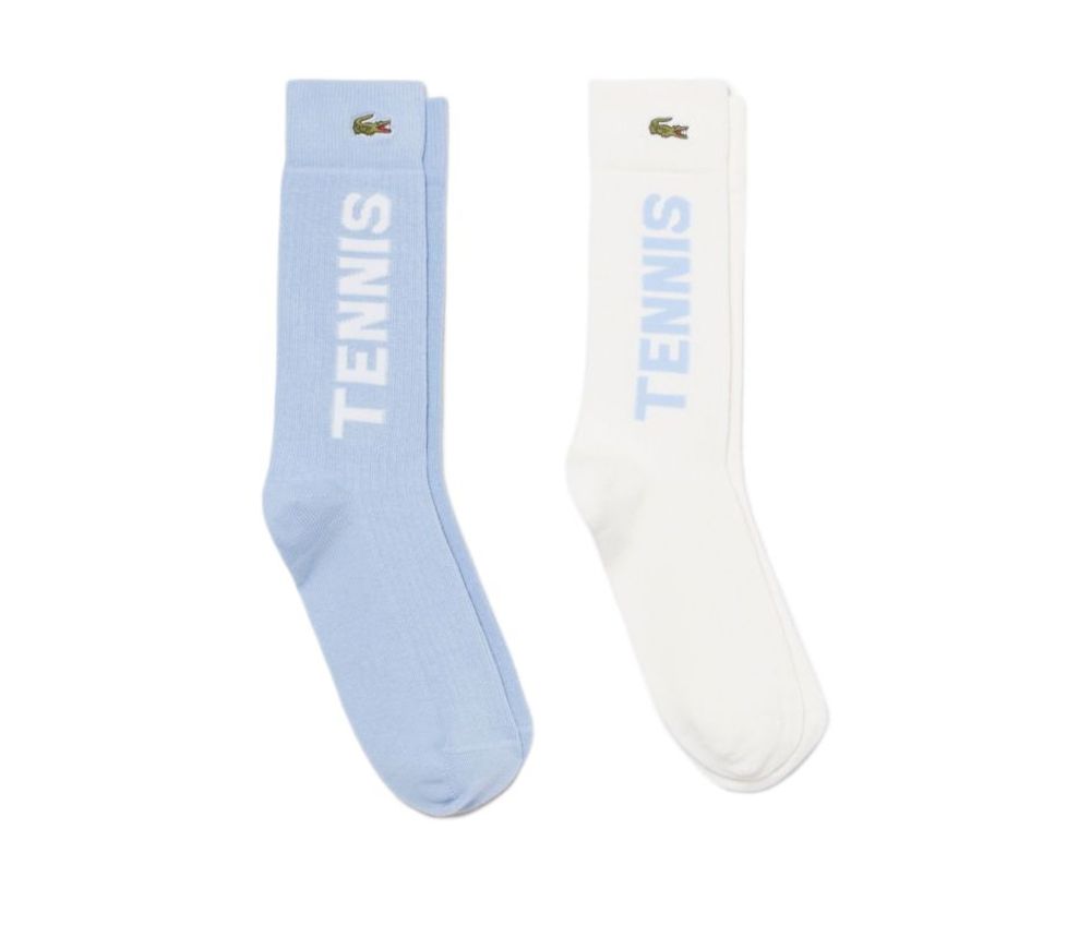 Теннисные носки Lacoste Ribbed 2P - blue/white/blue