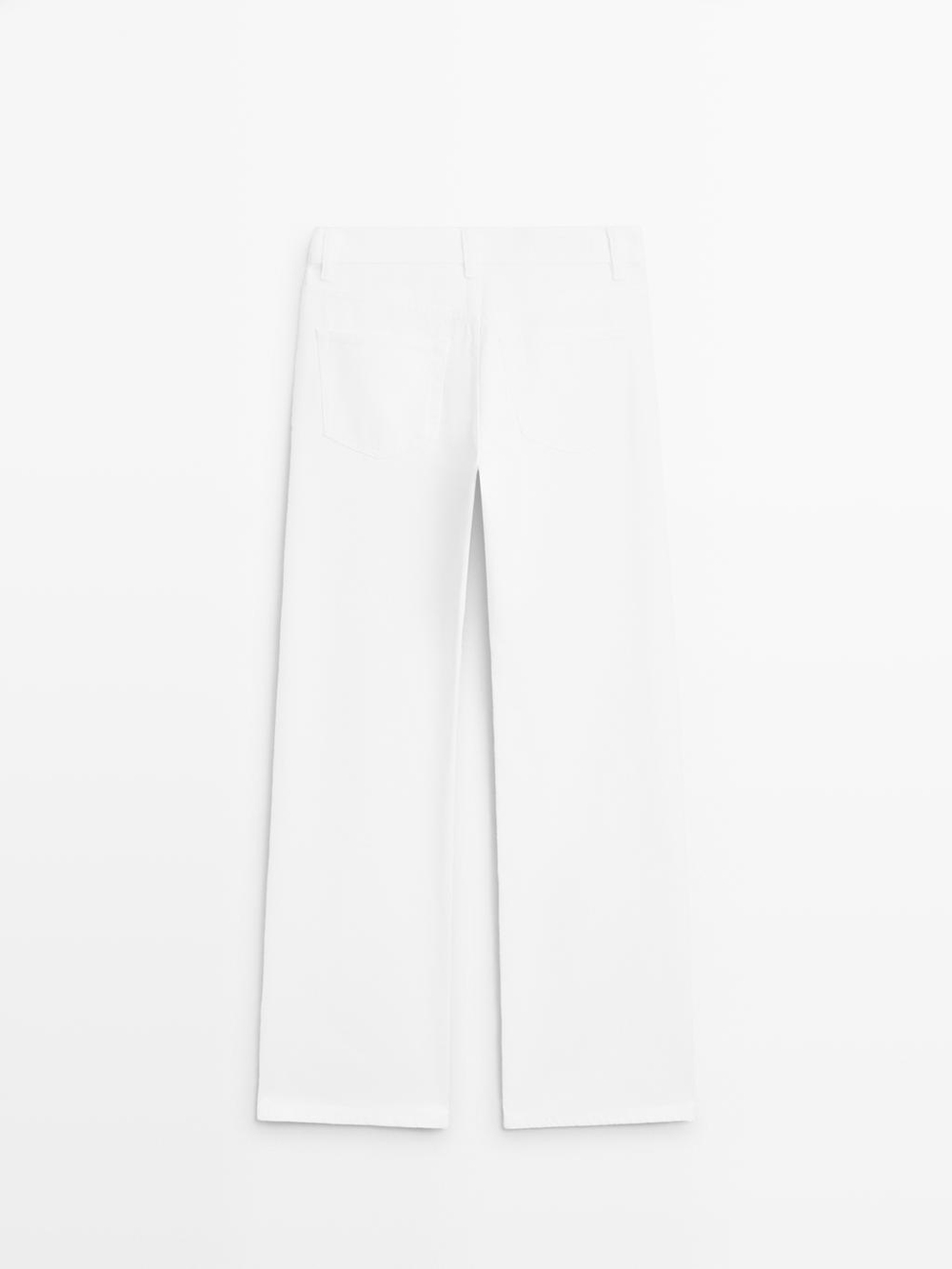Massimo Dutti Джинсы с высокой талией и широкими штанинами, экрю