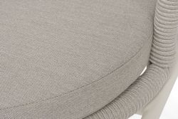 "Люксембург" стул плетеный из роупа, каркас из стали (RAL1013) муар, роуп бежевый круглый, ткань бежевая 15052