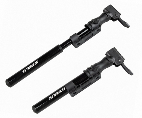 Насос ручной M22-03 STELS телескопический алюминиевый серо-чёрный