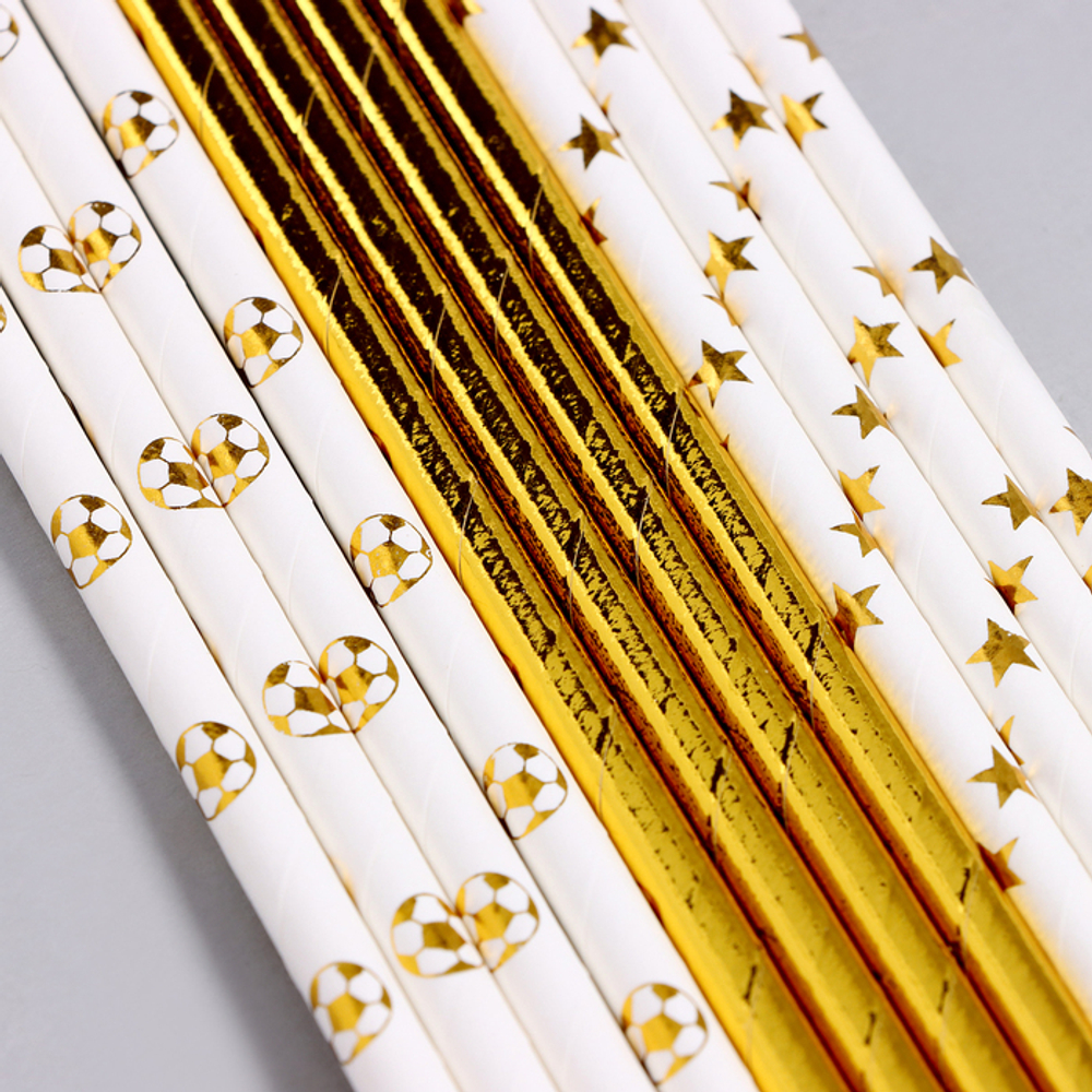 Трубочки бумажные 12 шт «Золото»