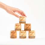 Набор деревянных рюмок (стопок, шотов) из древесины сибирского кедра, набор 6 штук. RN13