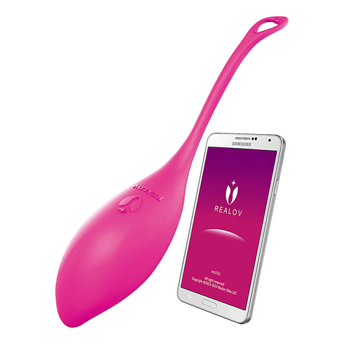 Фиолетовое силиконовое виброяйцо 18,5см с управлением через приложение Realov Serena Smart Mini Vibe Purple