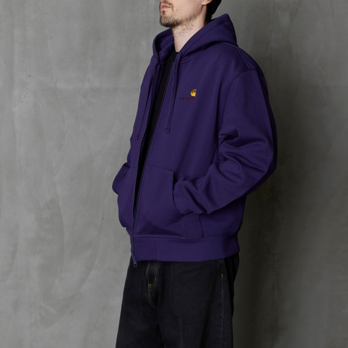 Толстовка мужская Carhartt WIP Hooded American Script Jacket артикул:I033063_aura - купить в магазине Дайс