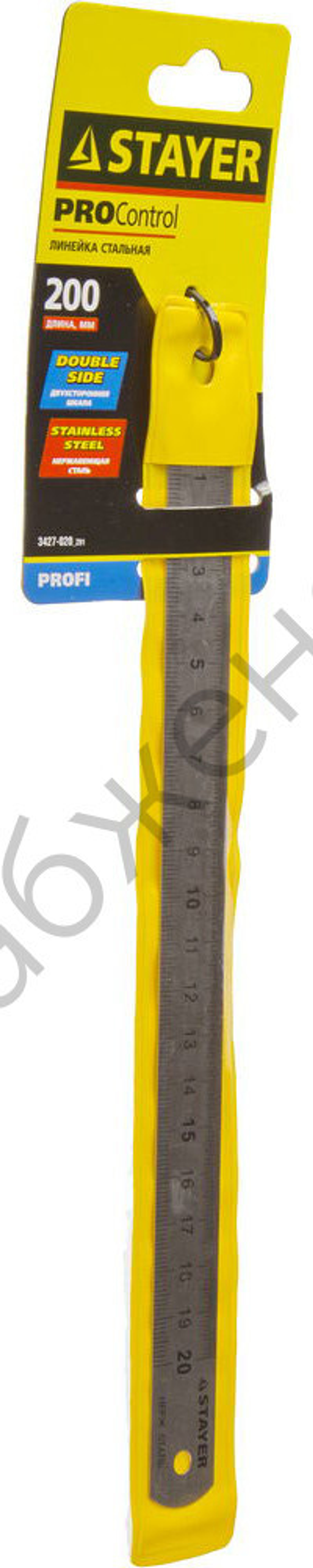 STAYER длина 0.2 м, нержавеющая линейка, Professional (3427-020)
