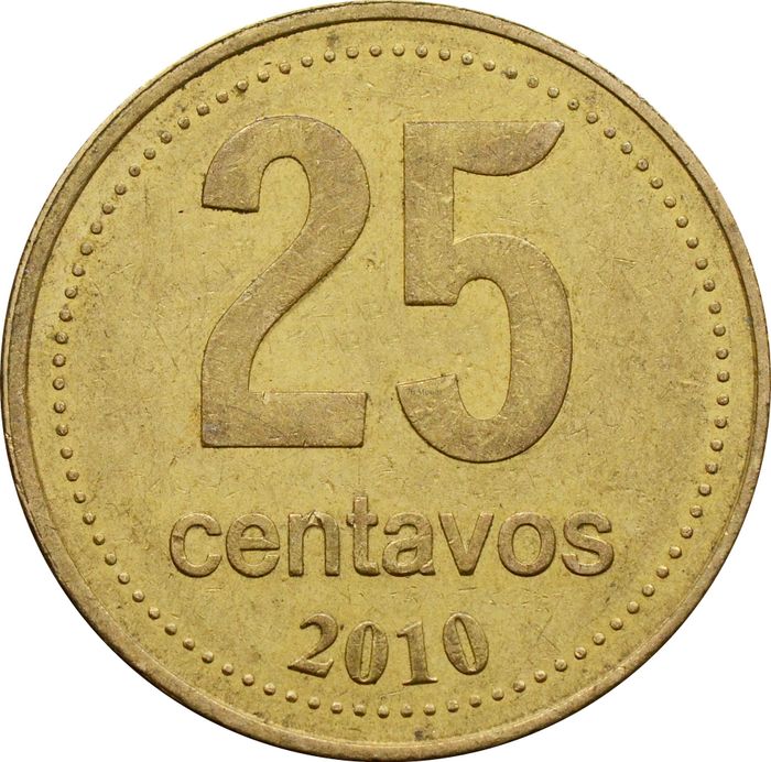 25 сентаво 2010 Аргентина