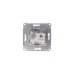 ATLASDESIGN РОЗЕТКА двойная ТВ + компьютерная RJ45 кат. 5e, механизм, АЛЮМИНИЙ