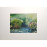 Картина акварельная авторская в паспарту 21х30 см на стену для интерьера "Заросли".