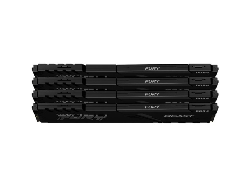 Оперативная память Kingston Fury Beast Black Gaming Memory KF436C17BBK4/32, DDR4 4х 32ГБ 3600 МГц, DIMM, RTL