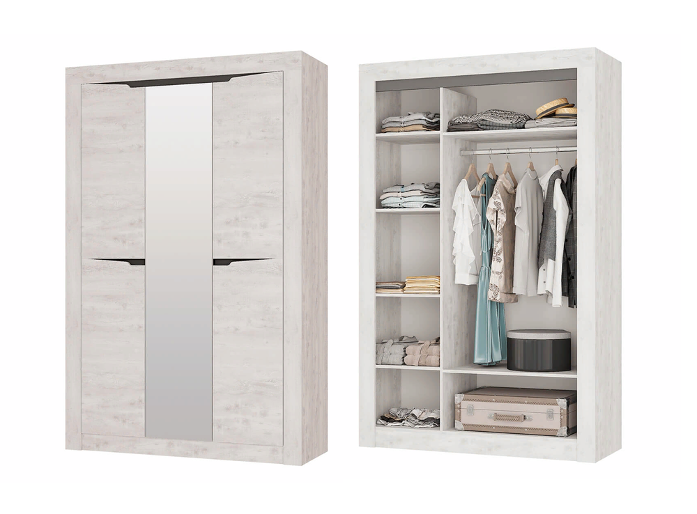 Шкаф 3-х ств. Леонардо ШК-35 бетон пайн светлый/графит