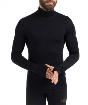 Термобелье мужское свитшот Norveg Hunter  (фуфайка) с высоким воротом на молнии , 3U1ZLRU-002 черный