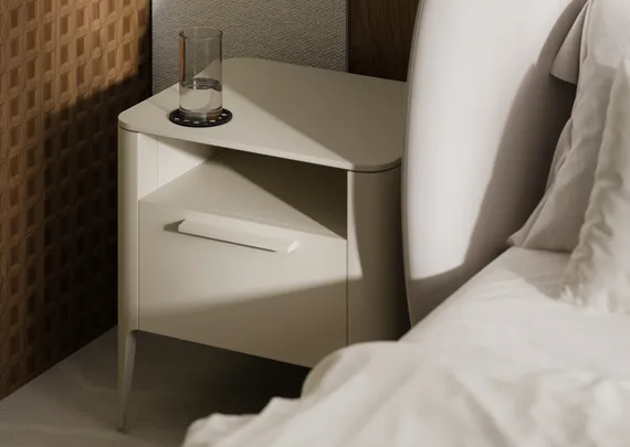 Тумба прикроватная Type 1 полка 1 ящик ширина 50 см (молочный)