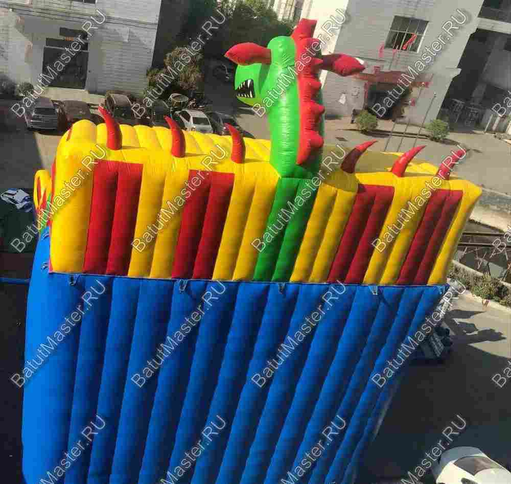 Коммерческий надувной батут-горка "Дракон" 16*8*11 м