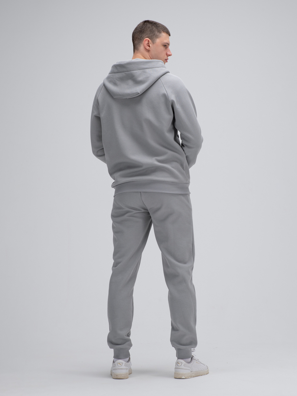 Костюм мужской спортивный на молнии (с начесом). Грей