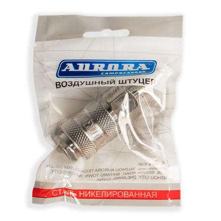 Штуцер мама ёлка d.9мм F, никелированная сталь, уп. 1шт